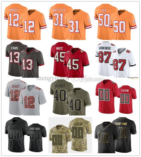 2023 Fußballtrikots 63 Lee Roy Selmon 40 Mike Alstott 99 Warren Sapp 56 Hardy Nickerson 55 Derrick Brooks 7 Leonard Fournette 12 Tom Brady 87 Rob Gronkowski