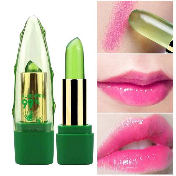 Batom Sdotter Mudança de Cor Batom Hidratante Aloe Lip Balm Longa Duração Verde Magia PH Mudança de Cor Jelly Lip Gloss Tinted Lip M 230919