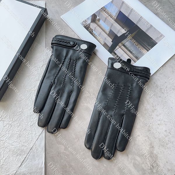 Модные зимние теплые перчатки, дизайнерские перчатки для мужчин, кожаные велосипедные перчатки высокого качества, роскошный рождественский подарок