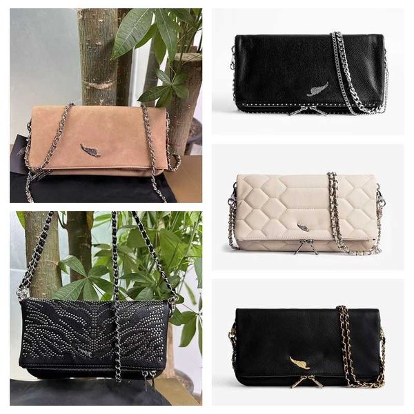 NUOVA Borsa a tracolla Zadig Voltaire Borse a catena ZV Maniglia Designer Wings Borsa da donna in pelle abrasiva Borse a tracolla Rivetto Messenger Borsa a tracolla Borse 230919