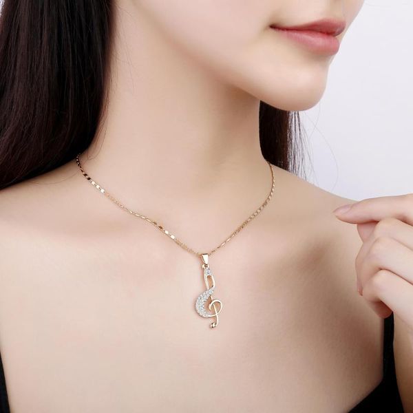 Anhänger Halsketten Umwelt Legierung Musical Kristall Anpassen Halskette Für Frauen Cut Charms Choker Mädchen Mode Schmuck Geschenke