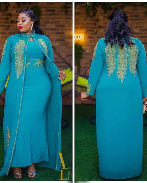 Plus Size Kleider 2023 Afrikanische Hochzeitsfeier für Frauen Frühling Herbst Langarm Rot Schwarz Blau Weiß Kleid Anzug Muslim Abaya 230919