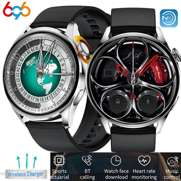 Gt5 relógio inteligente masculino freqüência cardíaca azul dente chamada esporte rastreador de carregamento sem fio nfc feminino música smartwatch pk gt3 pro