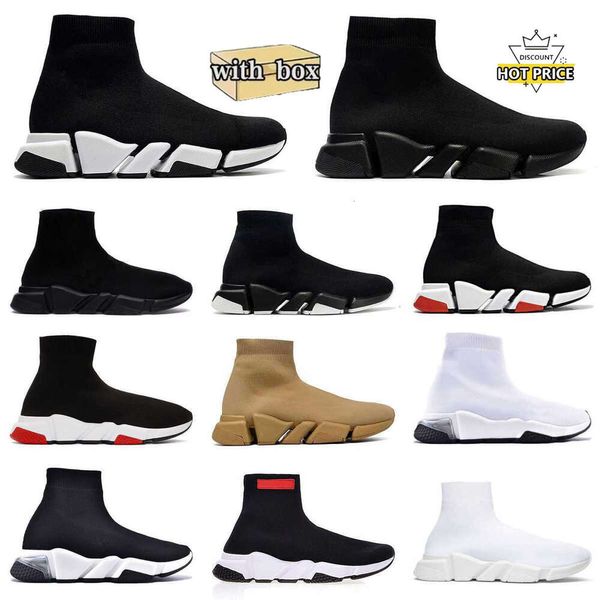 Trainer Speeds 2.0 Schuhe Plattform Freizeitschuhe Männer Frauen Designer Schwarz Weiß Tripler Paris Socken Stiefel Läufer Leichte Graffiti Vintage Sneakers S8