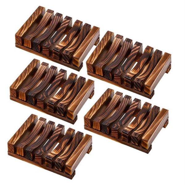 Pratos de sabão de madeira de bambu natural bandeja de sabão de madeira titular rack de armazenamento caixa recipiente de sabão de banho titular266n