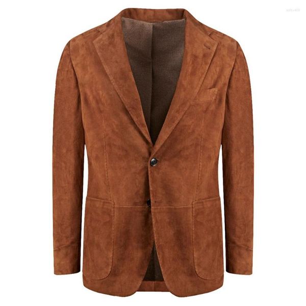 Abiti da uomo Abito da uomo solido Top Casual Petto singolo Caldo scollo a V Business Lana per giacca moda con intaglio maschile spesso