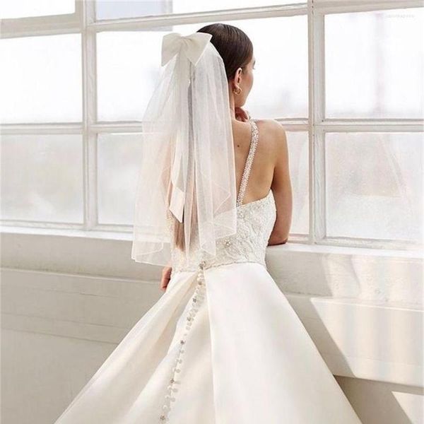 Veli da sposa V16 Prima Comunione Ragazze Velo Mini Arco da sposa per la sposa15 Accessori per feste Quinceanera Addio al nubilato