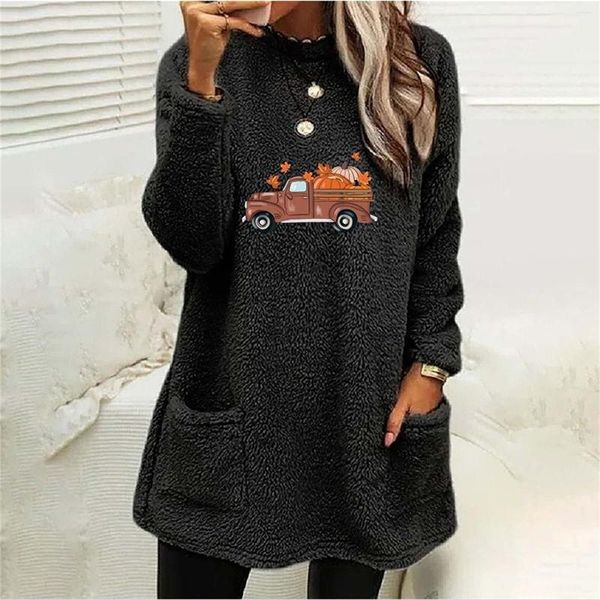 Damen Hoodies Full Zip Sweatshirt Frauen Casual Double Fuzzy Faux Car Graphic Fleece Pullover Leichte Hoodie Tops