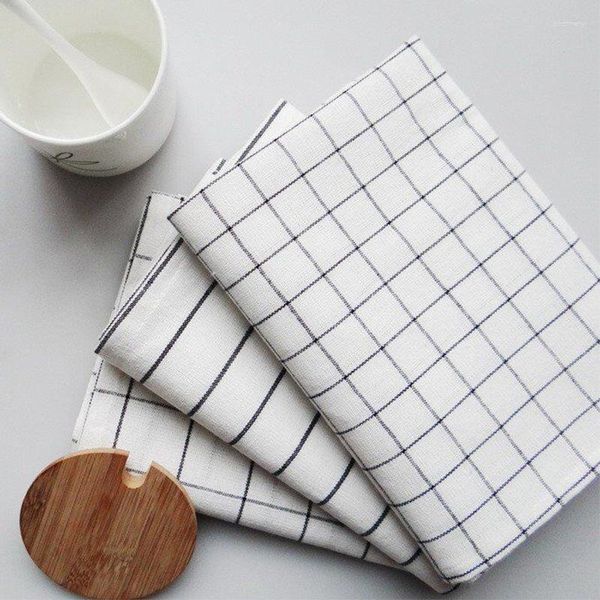 Tovagliolo da tavolo Nero Po Sfondo Panno Casa Cucina Pulizia Strofinaccio Plaid Cotone bianco Forniture per ristoranti Tessuto morbido