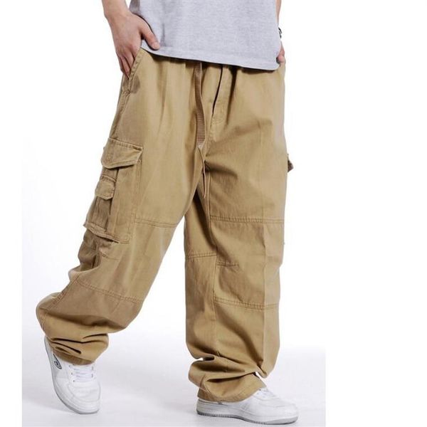 Erkek eşofman hip hop dans erkek pantolon pantolon rahat joggers gevşek kargo pantolon geniş bacak erkek giyim300m