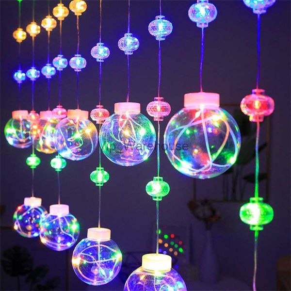 Stringhe LED Party 3M LED ing Ball Luci per tende solari con lanterna remota Globo Fata Ghirlanda di luce per finestra Camera da letto Decorazioni di nozze HKD230919