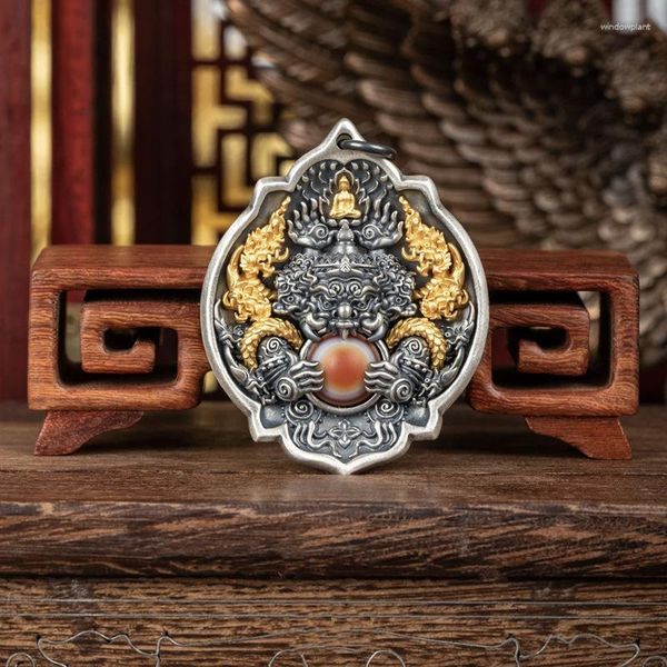 Colares Pingente Estilo Tibetano Figura do Buda Zhibaza Guardian Colar Retro Zhaocai A que traz boa sorte jóias presente