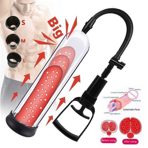 Brinquedo sexual massageador masculino bomba peniana ampliador manual para homem masturbação a vácuo dilatador peniano produtos para adultos