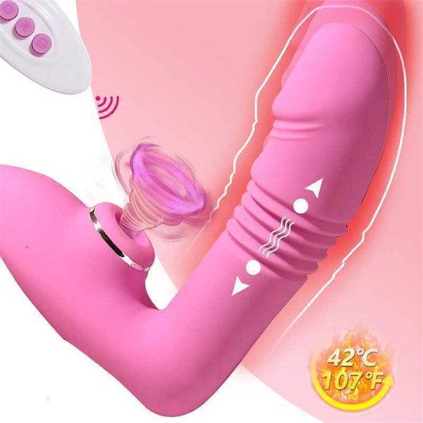 Adulto massageador telescópico vibrador vibrador wearable sucção aquecimento vagina clitóris estimulador para mulher controle remoto