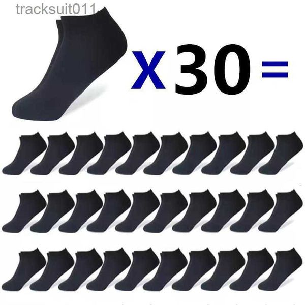 Herrensocken Herrensocken 30 Paar Herrensocken Bootssocken Einfarbige Business-Socken Flacher Mund Atmungsaktive weiche Socken Geschenke und Söckchen Großhandel 230301 L230919