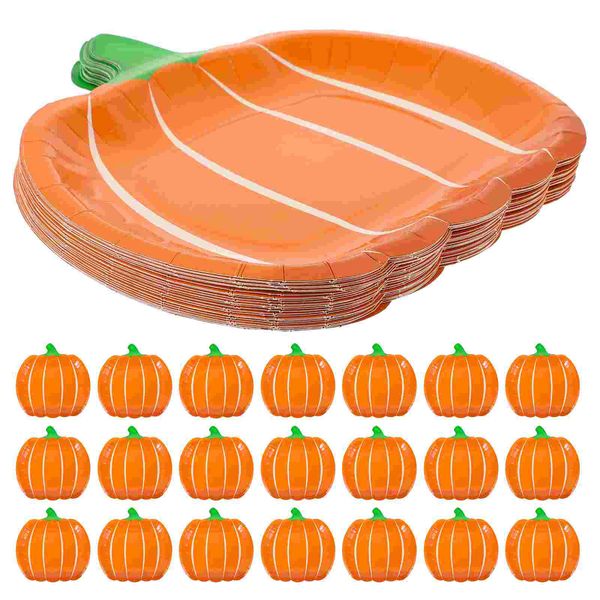 Einweggeschirr 25 Stück Dekor Halloween Supplies Dessertteller Einweg Obst Festival Teller Party Papier Kürbis Abendessen 230920