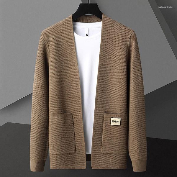 Suéter masculino sweter de hombre cardigan masculino de alta qualidade único breasted chenille moda masculina cor sólida homem 4xl