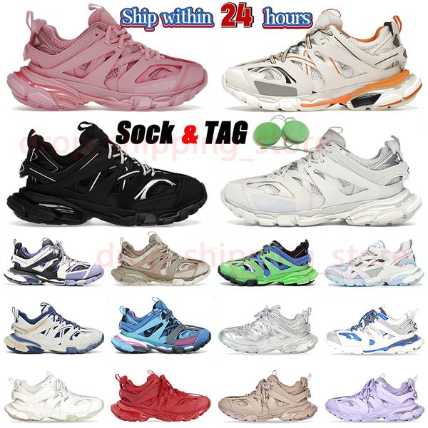 Designer Track 3 3.0 Luxusmarke Herren Damen Schuhe Tess.s. Gomma Leder Triple Schwarz Weiß Rosa Nylon Bedruckte Tracks 3 18SS Trainer Outdoor Sneakers Jogging Schuh 36-45