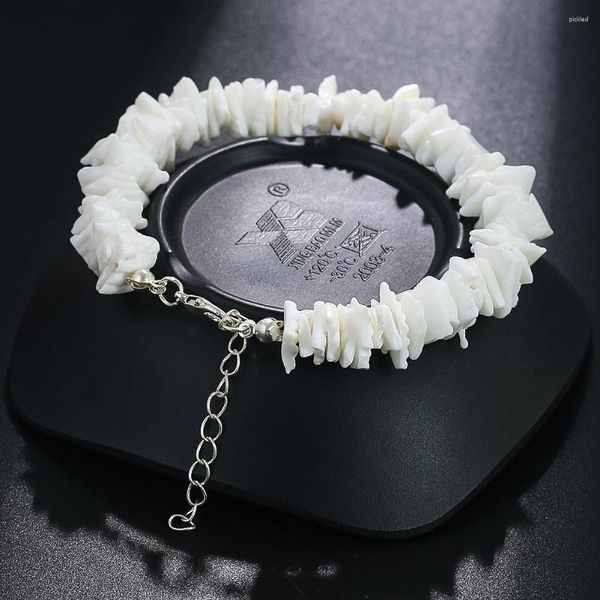 Charme Pulseiras Natural Shell Fragmentos Frisado Pulseira Branco Especial-Em Forma Mãe De Pérola Jóias Mulheres Personalizadas Mão Cadeia Decoração