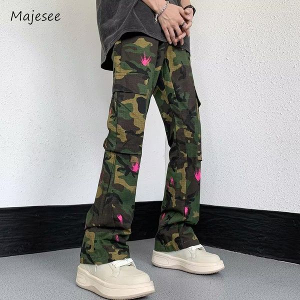 Herren Jeans Cargo Männer Mode Gerade Slim High Street Frühling Herbst Camouflage Hose Splash Ink American Style Hip-Hop