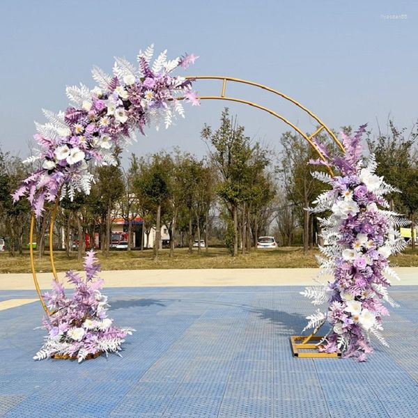 Decoração de festa personalizada arco de casamento círculo redondo cenário kit de balão de metal para fundo de aniversário