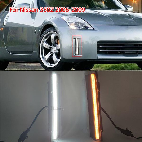 LED-Stoßfänger-Reflektorlicht für Nissan 350Z Z33 LCI 2003–2009, weißes Tagfahrlicht, bernsteinfarbener Blinker, seitliche Anzeigelampe, 281 h