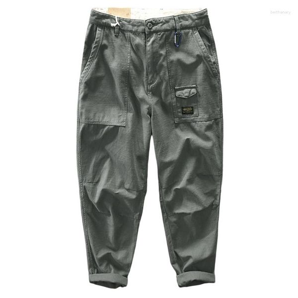 Pantaloni da uomo Abbigliamento Uomo Cargo Cotone Patchwork maschile Tasche grandi Pantaloni da lavoro vintage casual Pantaloni larghi