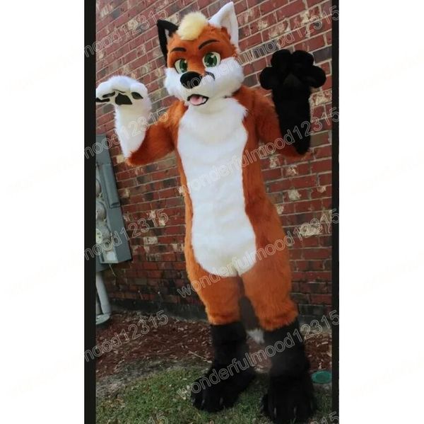 Performance Furry Husky Dog Costumi mascotte Carnevale Regali di Hallowen Adulti unisex Giochi di fantasia Vestito per le vacanze Vestito per pubblicità esterna