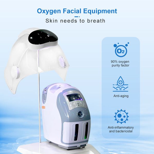 Coreia oxigenação rosto cúpula 7 cores pdt led rosto máscara de terapia oxigênio cúpula spray oxgen jet peel oxigênio máquina facial