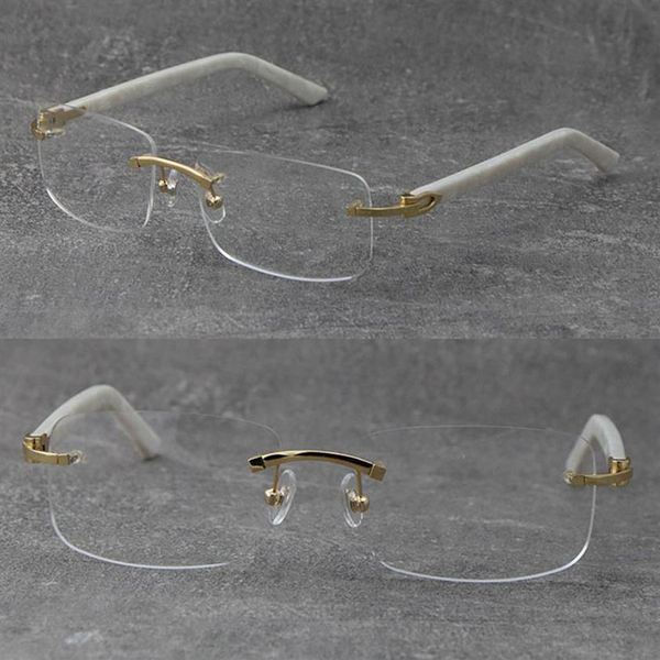 Rimless Optics 5952141 Brillen Presbyopie Brille Leserahmen Brillen Herren Damen Silber 18K Gold Metallrahmen Kurzsichtig E292H