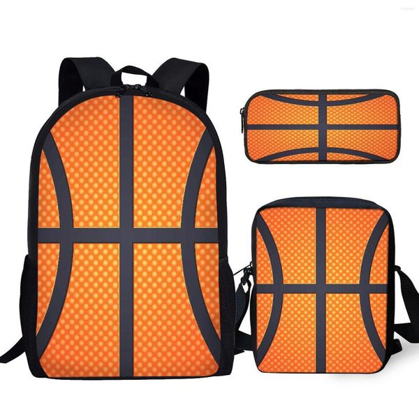Рюкзак YIKELUO с 3D баскетбольной текстурой и принтом, молодежный спортивный хобби, специальный студенческий рюкзак, повседневная сумка-мессенджер