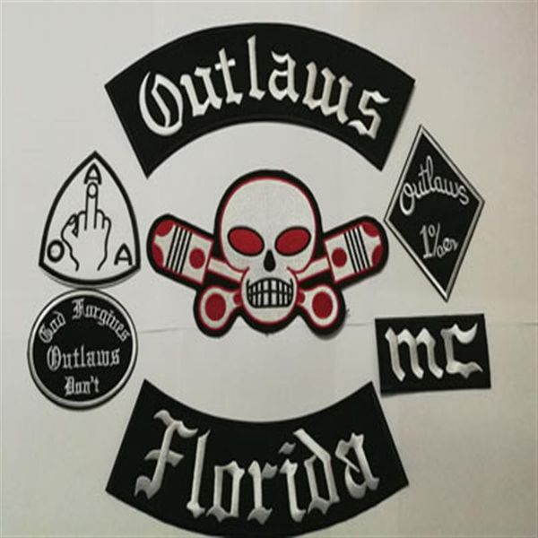 Os mais novos patches Outlaws Bordados de ferro em patches de motociclista para a jaqueta de motocicleta Patch de colete Old Rider Outlaws MC Patch emblemas st320h