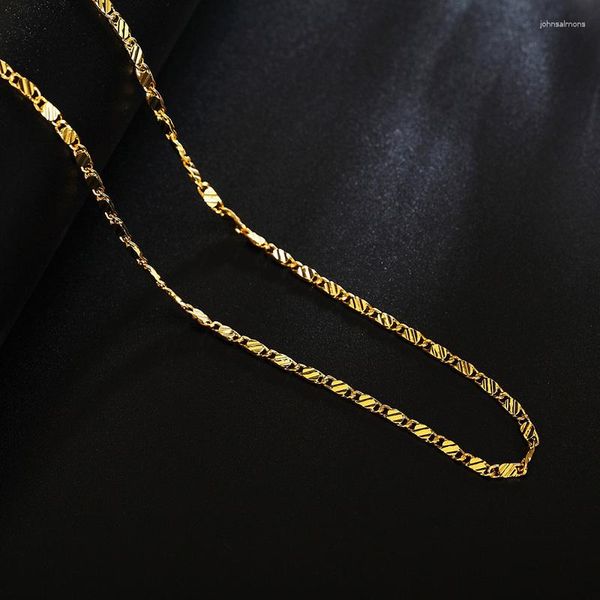 Correntes 16-30 polegadas atacado moda bonita elegante cor de ouro cadeia bonita para homens mulheres colar jóias presente de festa de casamento