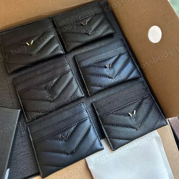 Kadın Kart Tutucu Tasarımcı Çanta Erkek Cüzdan Hakiki Deri Siyah Kredi Kartı Tutucu Porte Carte Mini Çanta Kart Sahibi Cassander Küçük Kısa Cüzdan