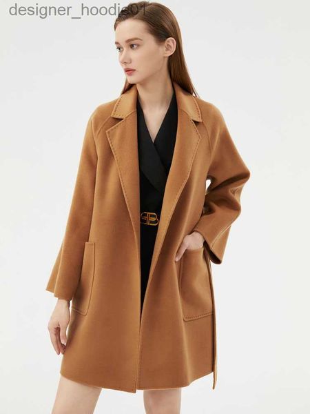 Misto lana da donna Autunno e inverno Cappotto da donna nuovo 10% puro cashmere Cappotto di lana di lana Moda classica Top più venduto Comodo tutto abbinato L230920