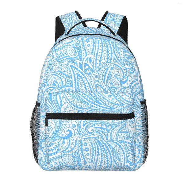 Rugzak Mooi Blauw Paisley Klassiek Basic Canvas School Casual Dagrugzak Kantoor Voor Heren Dames