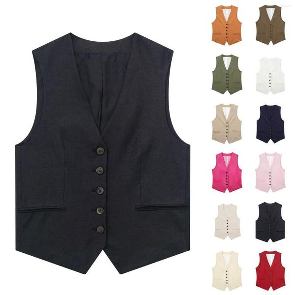 Gilet da donna Giacca calda da donna Felpa con cappuccio da donna Gilet in misto lino casual solido Abito per la stagione fredda