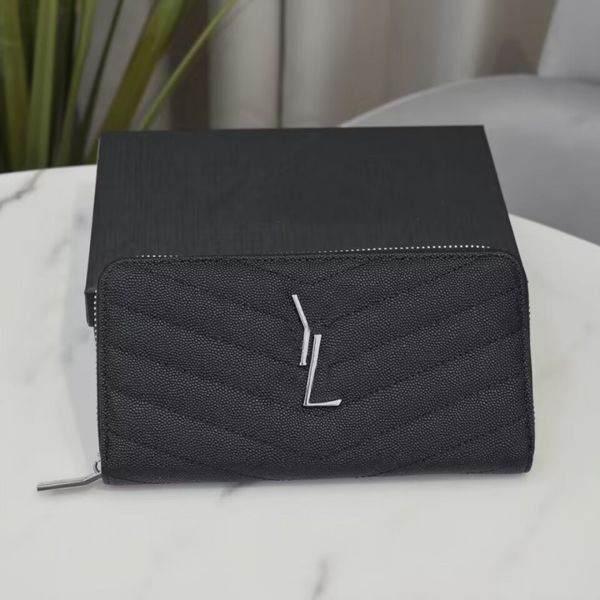 Portafogli lunghi in pelle fiore designer donna trapuntata borsa di lusso copertina porta carte di credito portamonete cartera hombre stilista portafoglio zippy colore soild xb064