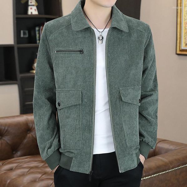 Jaquetas masculinas primavera e outono jaqueta veludo versão coreana 2023 casual solto lapela top casaco na moda