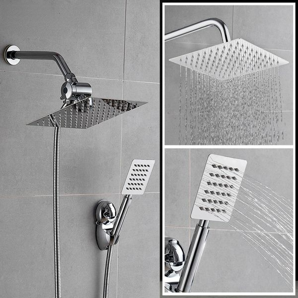 Soffioni doccia da bagno Set doccia a pioggia in acciaio inox Sistema doccia regolabile con montaggio a parete Set doccia ad alta pressione cromato Set accessori da bagno 230920