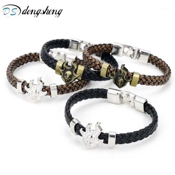 Gliederkette Dongsheng Anime Schmuck Weben Bleach Armbänder Schwarz Bronze Leder Armband Armreif Für Frauen Männer Cosplay Souvenir Rop246P