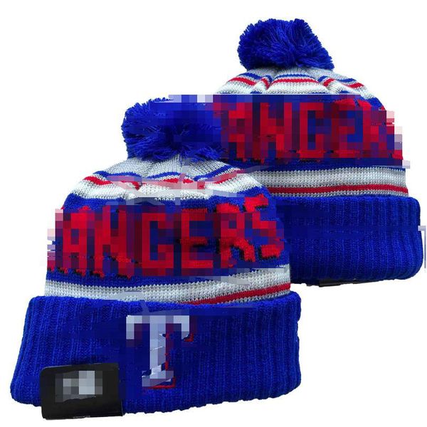 Ranger Beanies Cap Tampa Bay Lã Esporte Quente Chapéu de Malha Hóquei Equipe Norte-Americana Listrado Sideline EUA College Cuffed Pom Chapéus Homens Mulheres