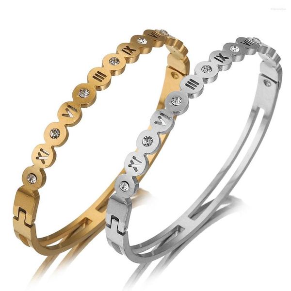 Bangle de alta qualidade aço inoxidável banhado a ouro número amor pulseiras designer pulseira para mulher femme jóias de luxo