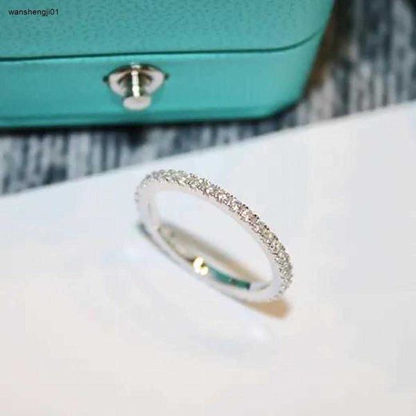 23ss desingers anel design simples sentido anel de prata esterlina senhoras clássico seis garra anéis de diamante presente de aniversário incluindo caixa