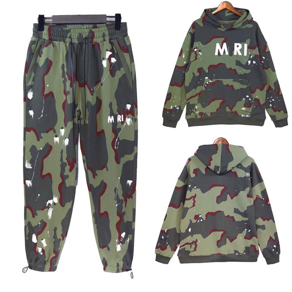 Herbst und Winter neuer Camouflage-Hoodie handbemalt Männer und Frauen lose Ins Mode Hip-Hop-Paar FreizeitanzugS-XL