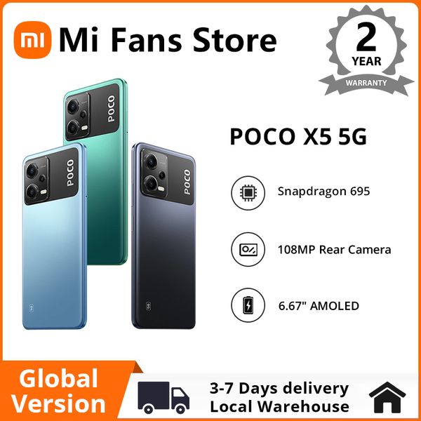 Глобальная версия Xiaomi POCO X5, двойной 5G, NFC, 256 ГБ, 8 ГБ, 6,67 дюйма, 120 Гц, Snapdragon 695, 5000 мАч, 33 Вт, турбозарядка, тройная камера 48 МП