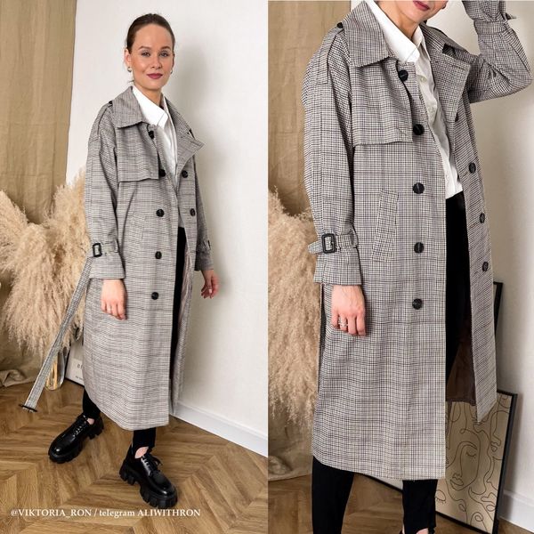 Damen-Trenchcoats, Netz-rote Hahnentritt-Karo-Windjacke, weiblicher Frühling und Herbst, mittellanger zweireihiger Mantel im koreanischen Stil, Trend 230920