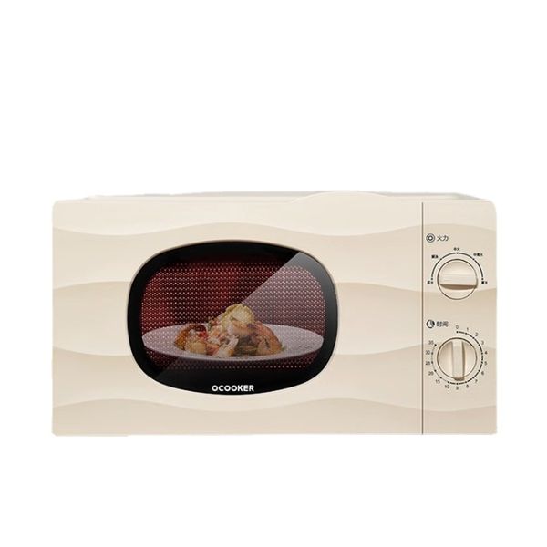 Forno de micro-ondas vintage para casa, capacidade de 20l, botão giratório de vidro multifuncional, rotação, microondas, 20 litros