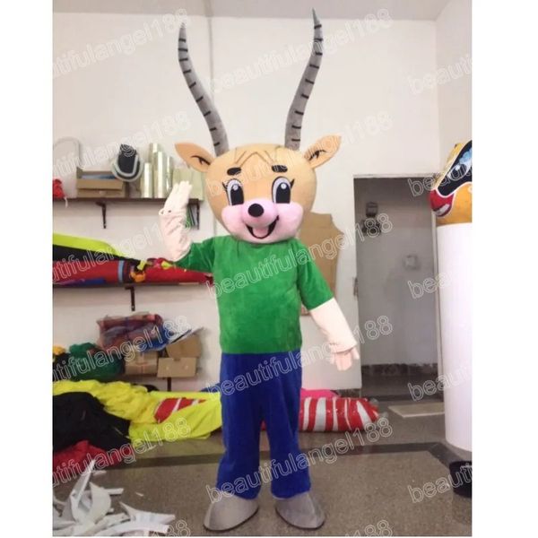 Costumes de mascotte d'antilope d'Halloween Simulation de qualité supérieure Personnage de dessin animé Carnaval Unisexe Adultes Tenue de fête de Noël Costume