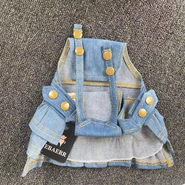 Roupas para cães denim jeans vestido macacão casaco jaqueta menino menina roupas casal pet outfit filhote de cachorro traje macacão dropship 210809262l